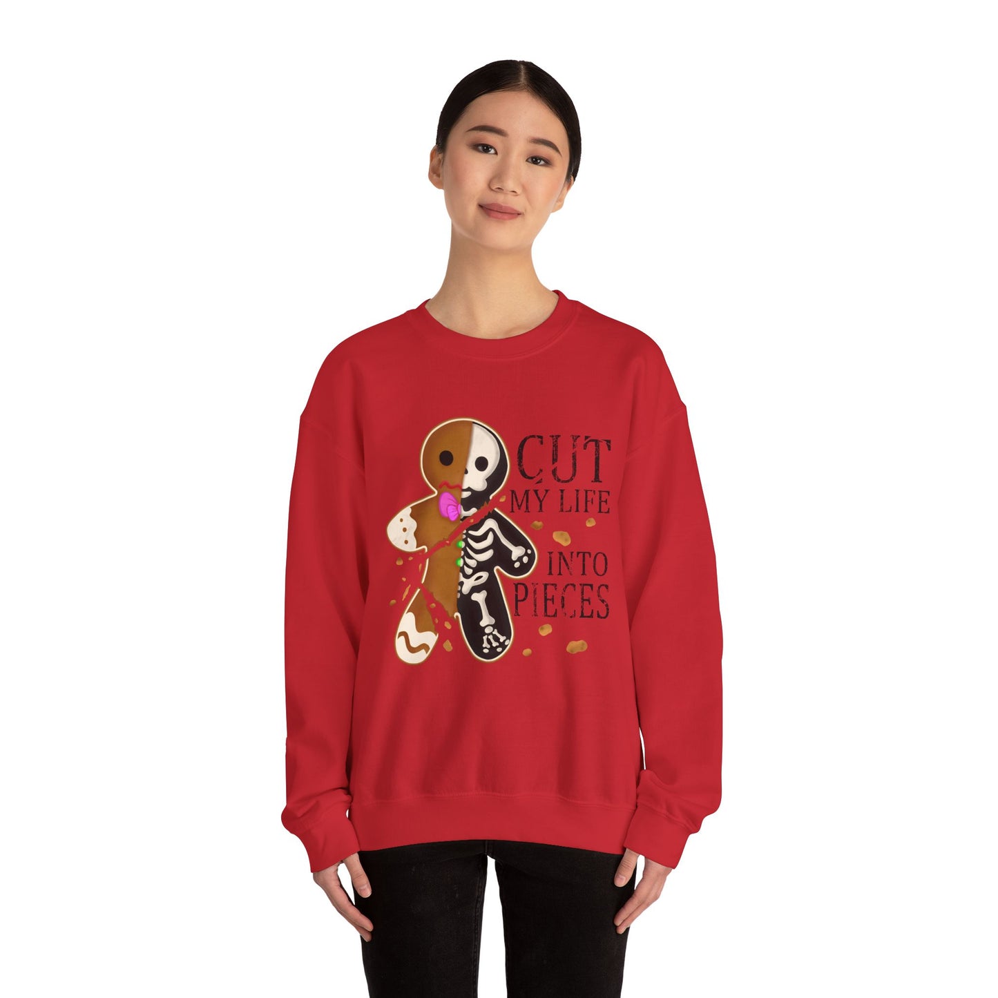 Gingerbread Skeleton 'Cut My Life Into Pieces' Sweatshirt