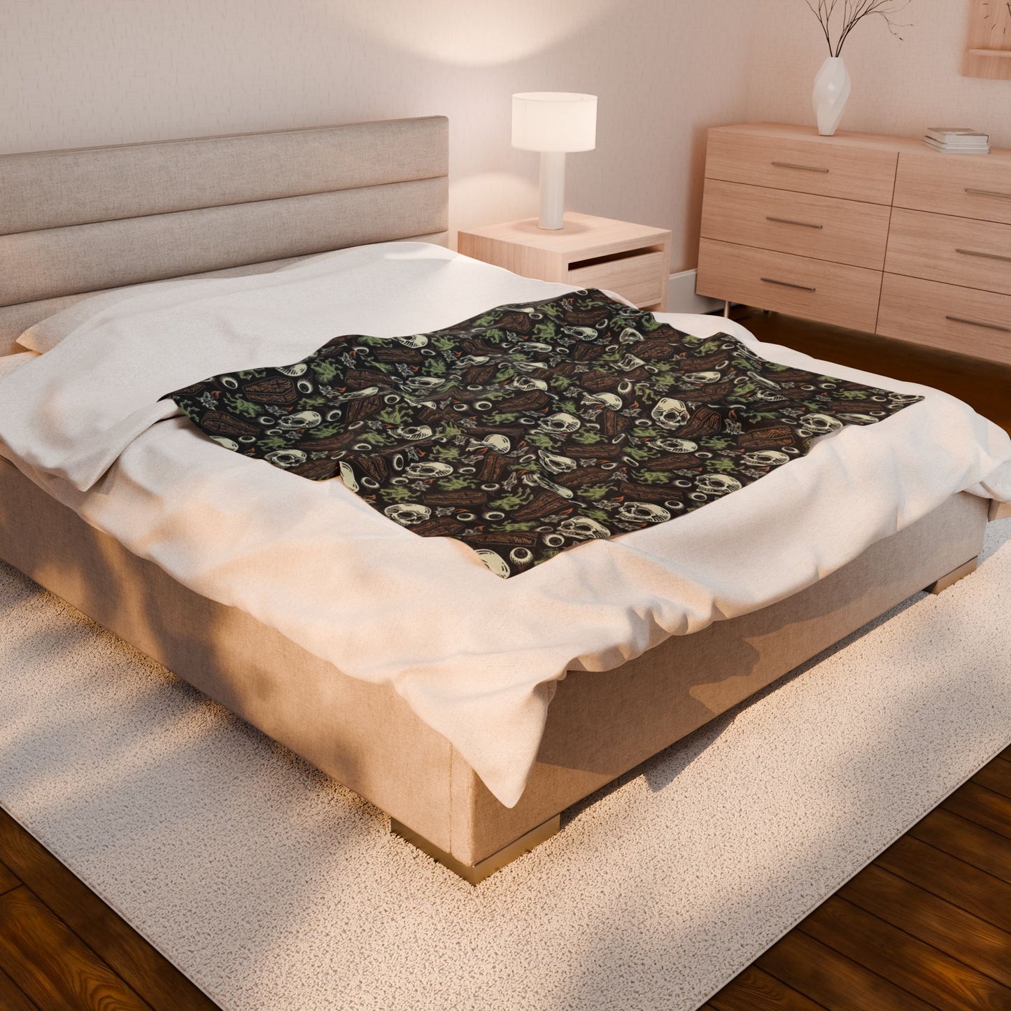 Gothic Skull Velveteen Plush Blanket