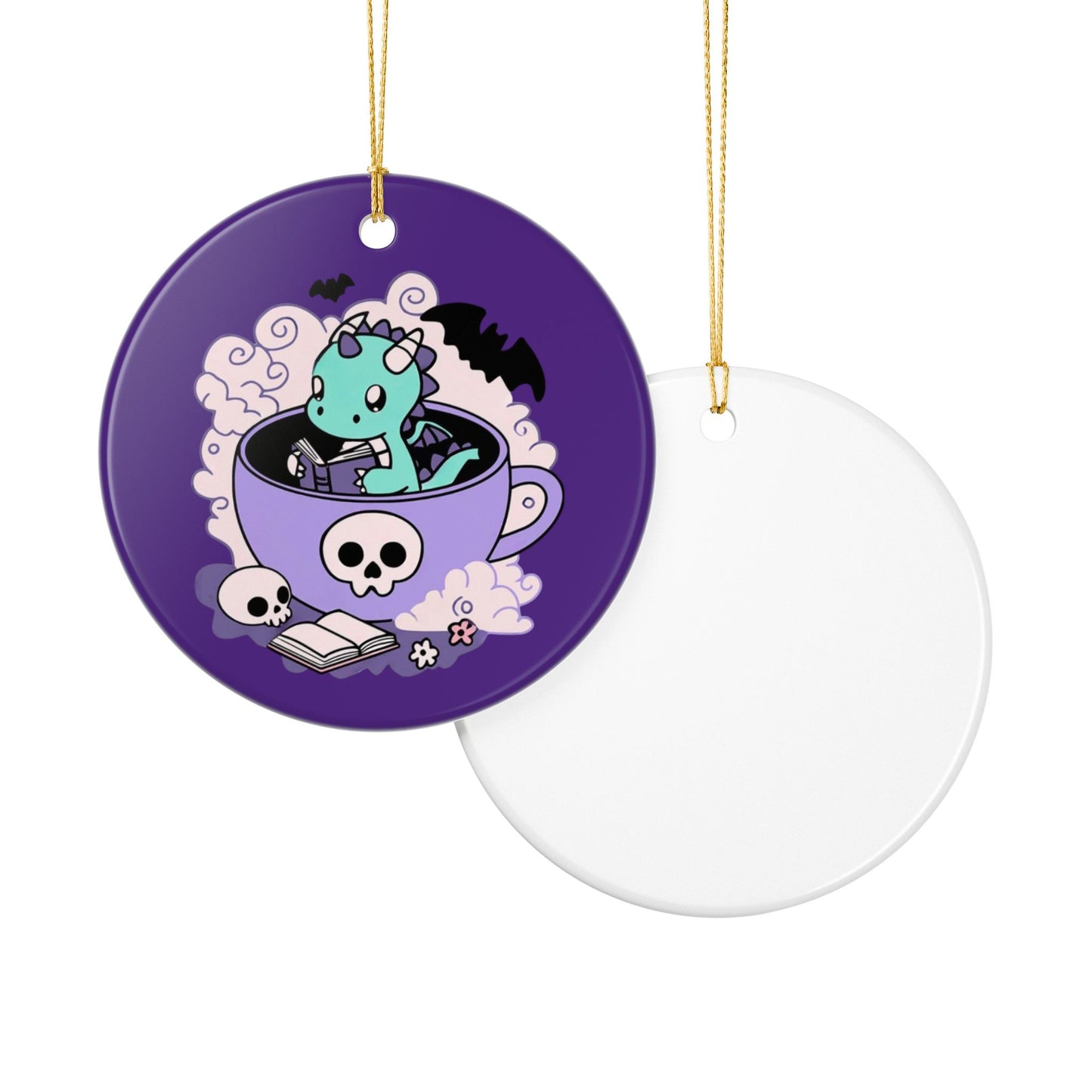 Book Dragon Ceramic Ornament