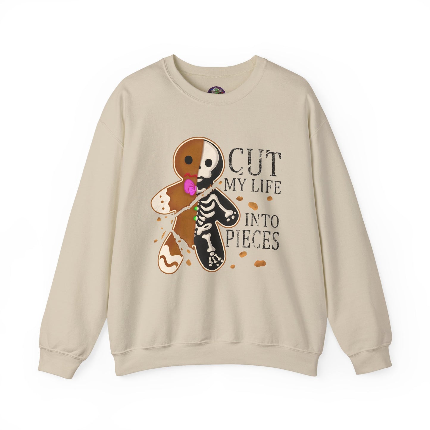 Gingerbread Skeleton 'Cut My Life Into Pieces' Sweatshirt