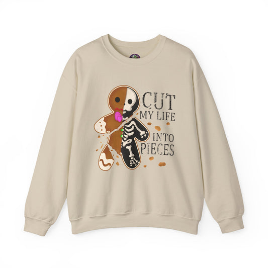 Gingerbread Skeleton 'Cut My Life Into Pieces' Sweatshirt