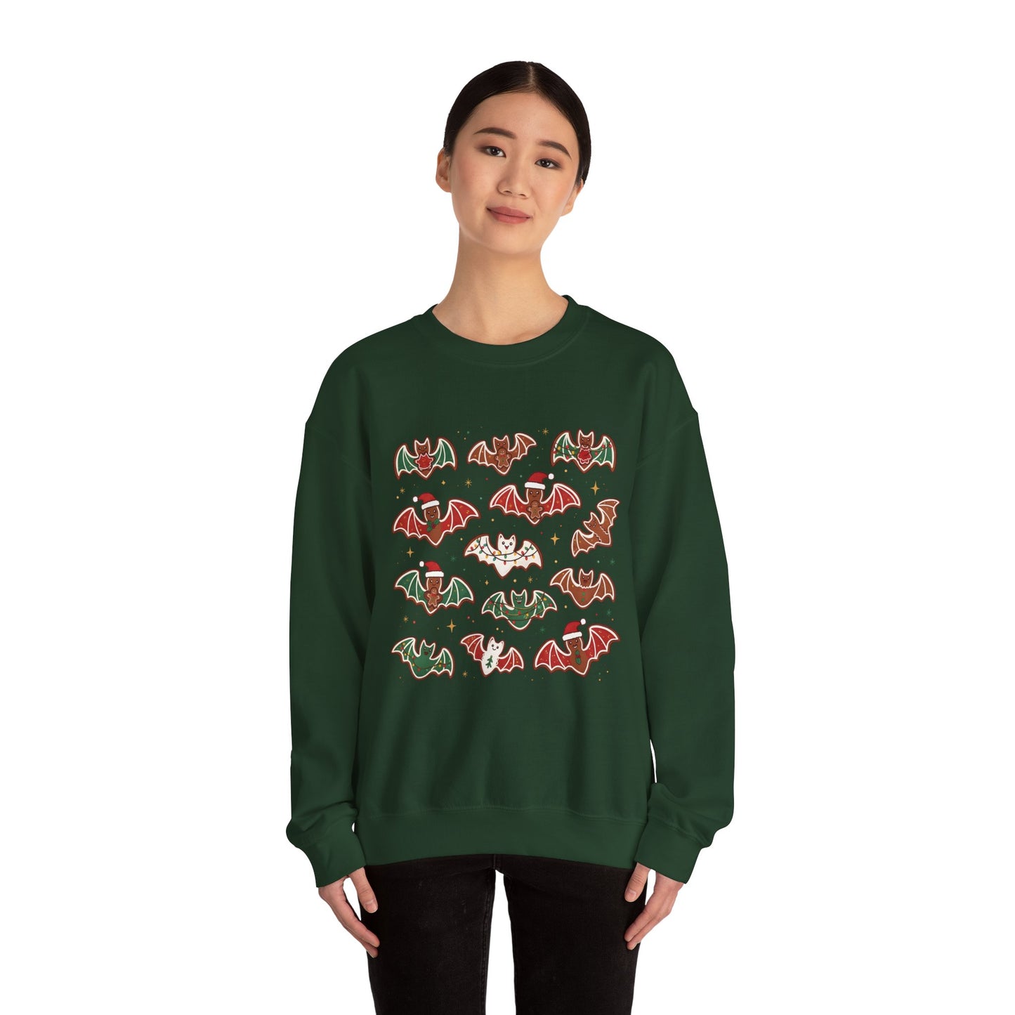 Festive Christmas & Halloween Bats Sweatshirt