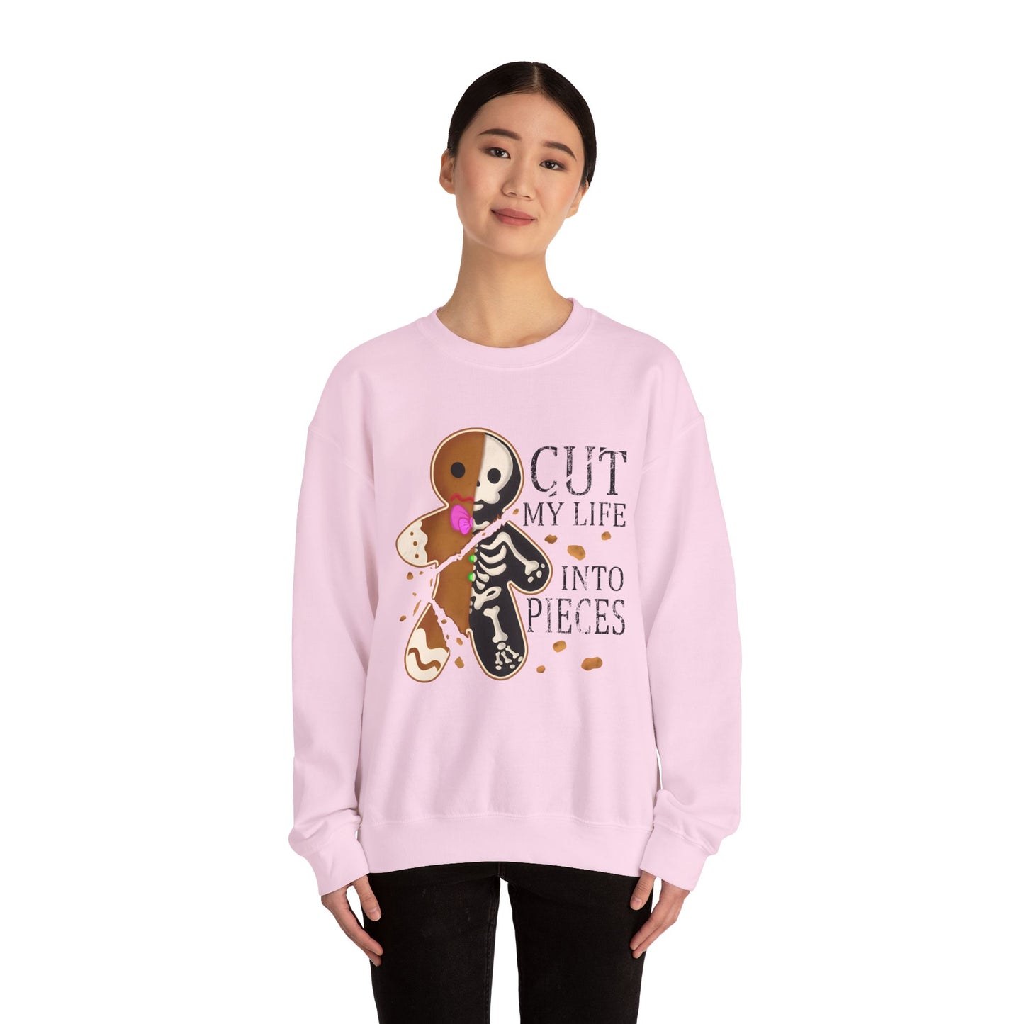 Gingerbread Skeleton 'Cut My Life Into Pieces' Sweatshirt