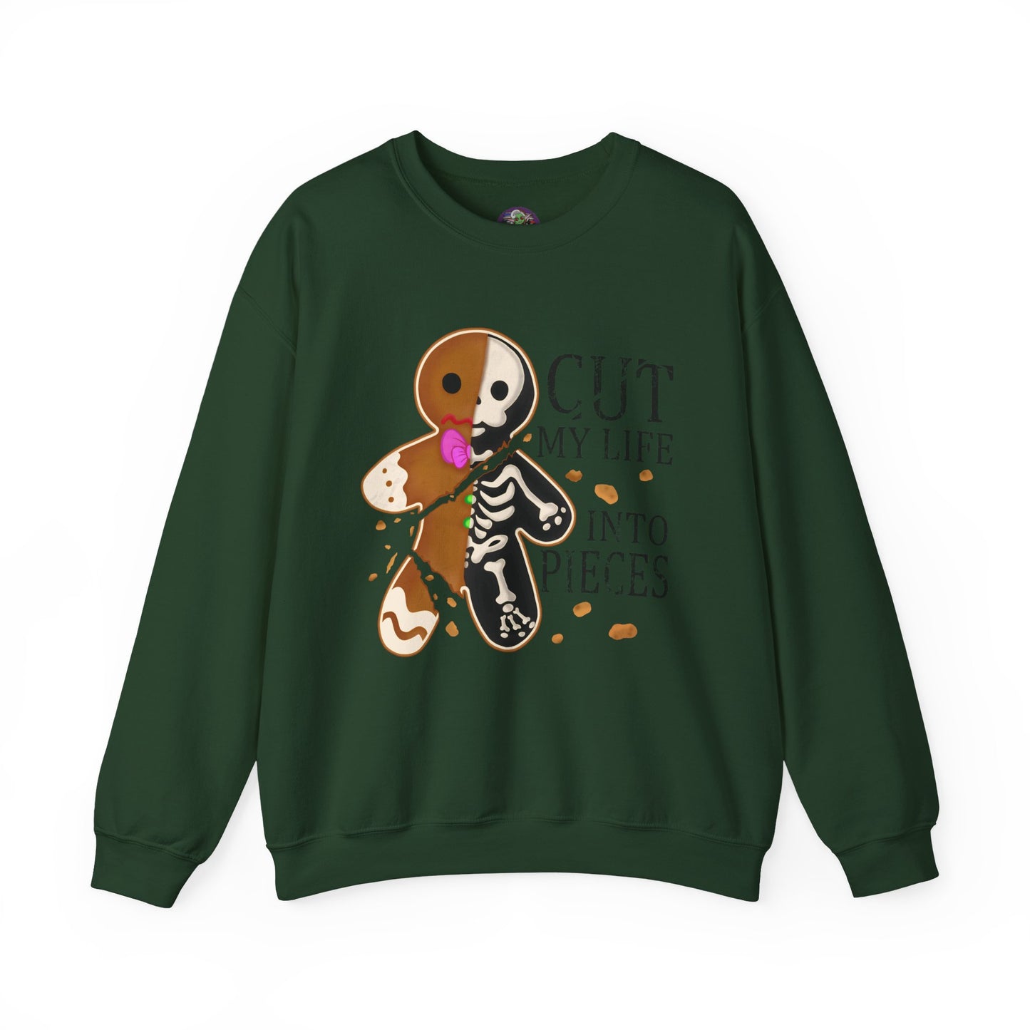 Gingerbread Skeleton 'Cut My Life Into Pieces' Sweatshirt