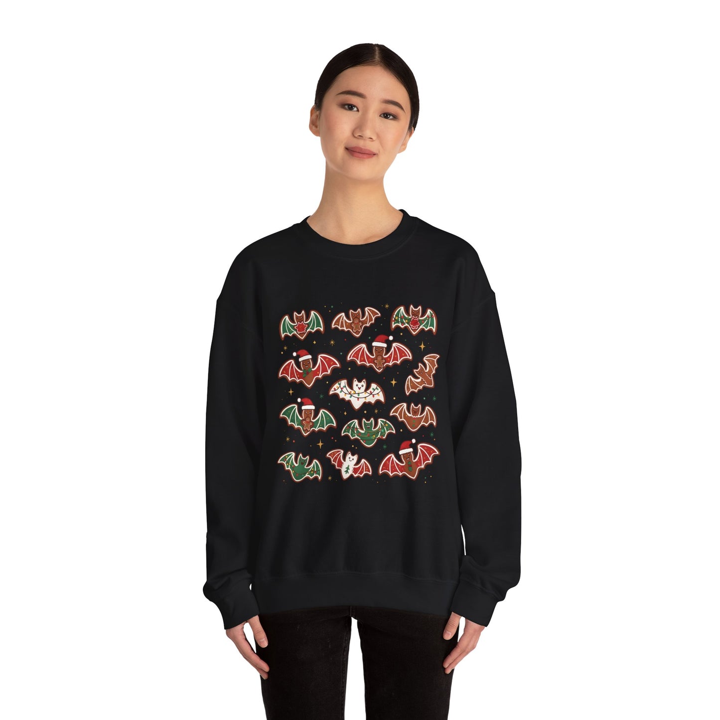 Festive Christmas & Halloween Bats Sweatshirt