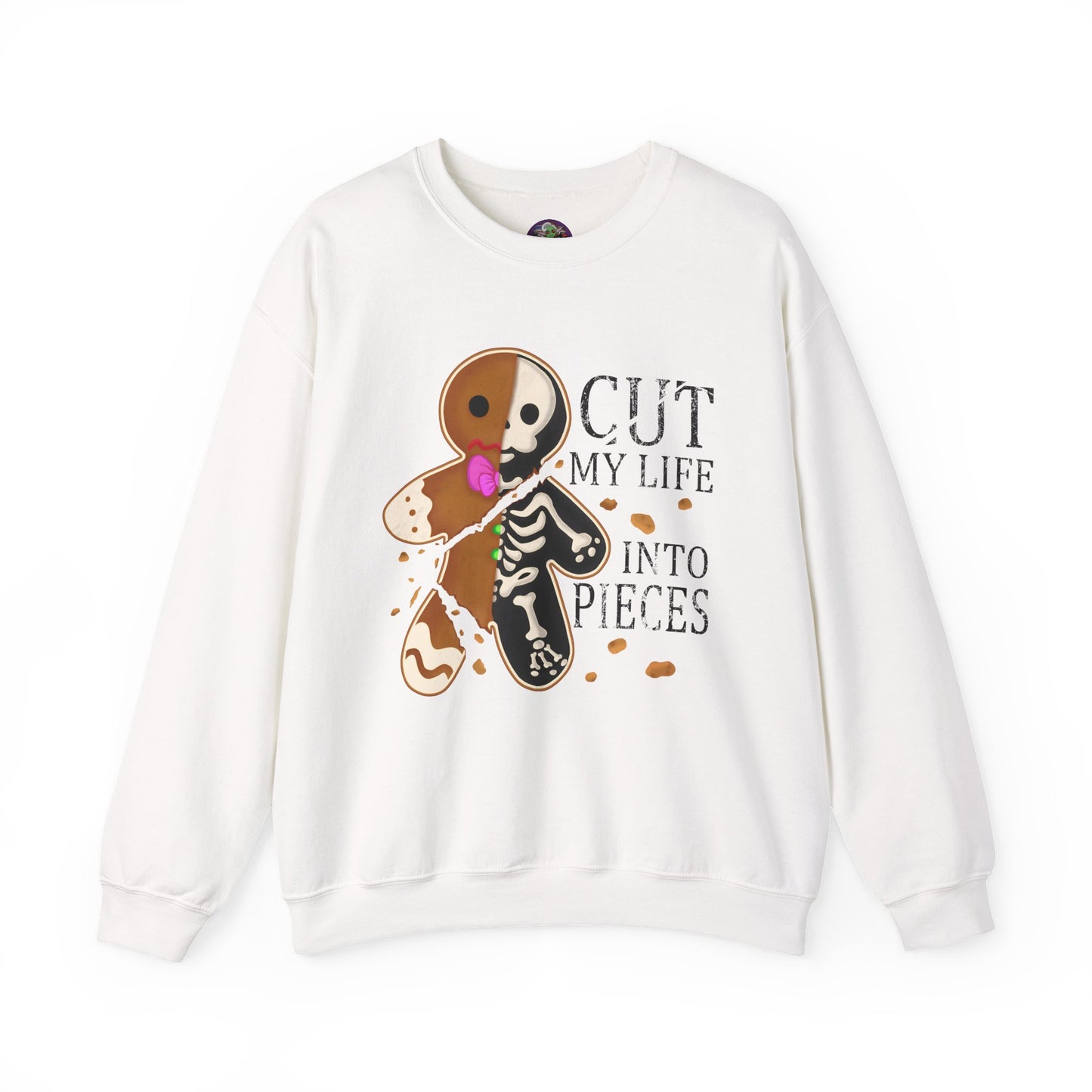 Gingerbread Skeleton 'Cut My Life Into Pieces' Sweatshirt