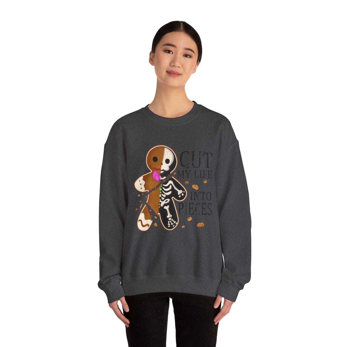 Gingerbread Skeleton 'Cut My Life Into Pieces' Sweatshirt